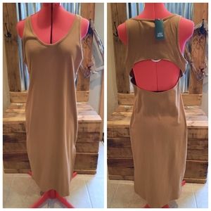 New brown knit Dress L open back bodycon Wild Fable